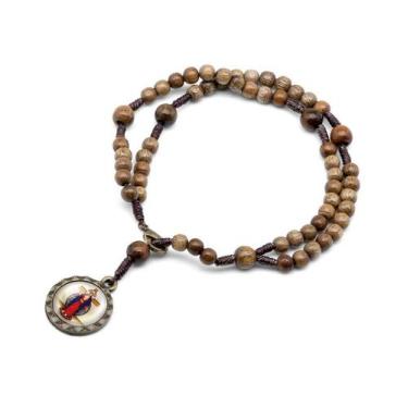 Imagem de Terço de Pulso Santa Chagas de Madeira Imbuia - Aramon