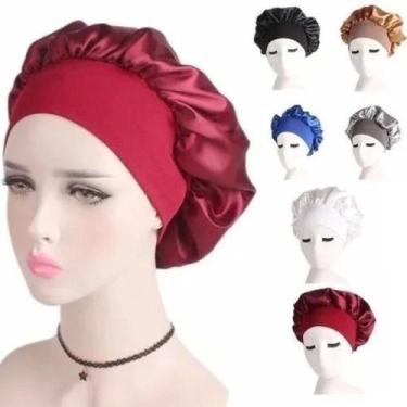 Imagem de Touca de Cetim Anti Frizz com Faixa - Sem marca , Preto, G