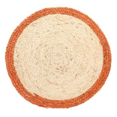 Imagem de Enfeite para Mesa Sousplat Redondo 38x38 Feito de Fibra Trançada Bege 