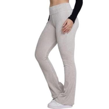 Imagem de Calça Legging Flare Cotelê Bella Fiore Veludo Cós Alto Inverno Cintura Alta Moda Casual-Feminino