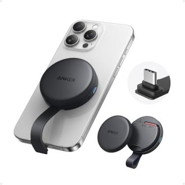 Imagem de Adaptador Anker USB-C MagGo, leitor de cartão SD para série USB C iPhone 16/15 (não para 12/13/14), leitor de cartão de memória magnético portátil com cabo embutido, compartimentos para SD e TF