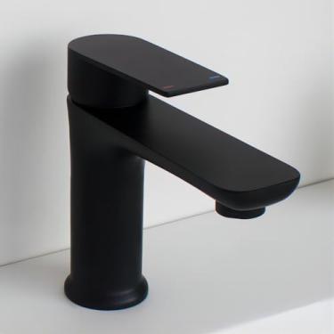 Imagem de SevenGelok Torneiras de banheiro pretas Torneira de pia de um orifício Torneira de pia de alça única 1 orifício Vanity SUS304 Torneira de aço inoxidável para pia de banheiro torneira de banheiro preto