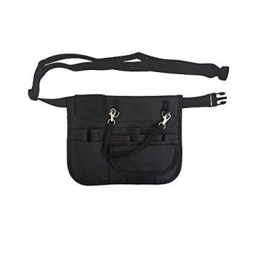 Imagem de Pochete organizadora de enfermeira, bolsa de cintura com 13 bolsos para kit de cuidados com tesouras médicas, Preto, Large