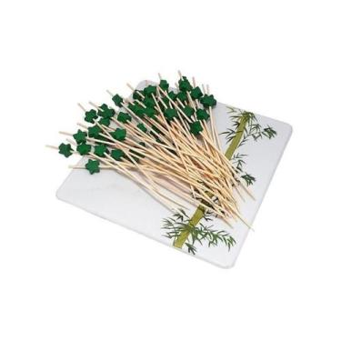 Imagem de Espetinho Estrela Verde 12cm 200 Un Petisco Festa Buffet - Kuni