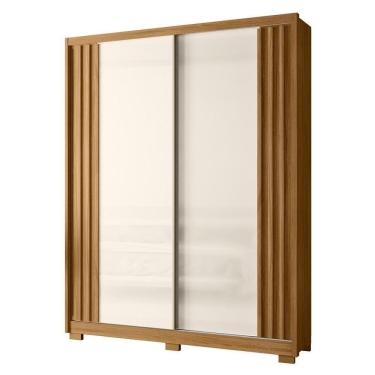 Imagem de Guarda Roupa Solteiro Colorado Ripado 2 Portas Deslizantes Freijó/off White - Moval