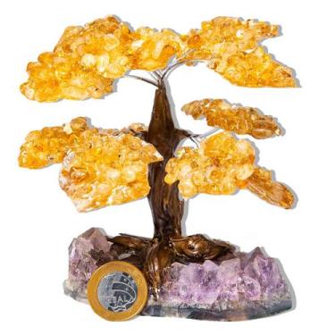 Imagem de Árvore de Citrino na Drusa Peça de Decoração 17cm Classe B - Cristaisd