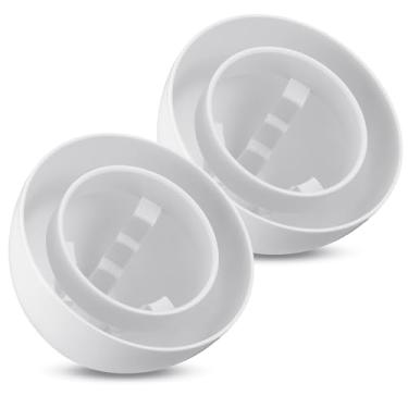 Imagem de Wonderjune Pacote com 2 tampas de ventilação de tubo de combustão de forno de PVC para tubo de 3,8 cm, 5 cm, 7,6 cm, tampa de ventilação de tubo hemisférico mantém pequenos animais fora da capa de