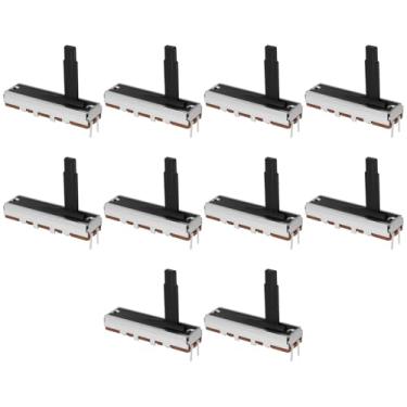 Imagem de Create idea 10 peças de potenciômetro deslizante linear único reto de 3 pinos B100K para ajustar alto-falantes de TV Mixer 35 x 20 mm