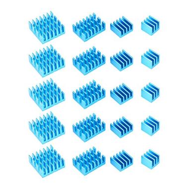 Imagem de Cooler de CPU de Dissipador de Calor de Alumínio Azul para Placa-mãe CPU MOS Módulo Transistor Tubo de Elétron PCB Placa de Alimentação Memória de Vídeo Com Adesivo Condutor