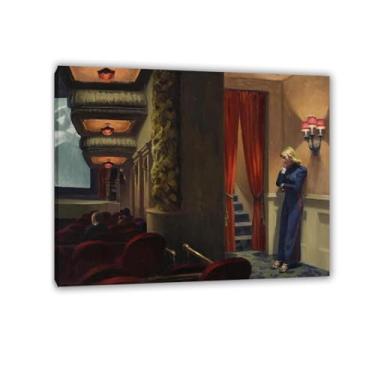 Imagem de Edward Hopper Impressão em Tela Nova York Pôster Impressão de Pintura a Óleo Abstrata Reprodução Romântica Decoração para Sala de Estar 80 x 60 cm (31 x 24 pol) Emoldurado