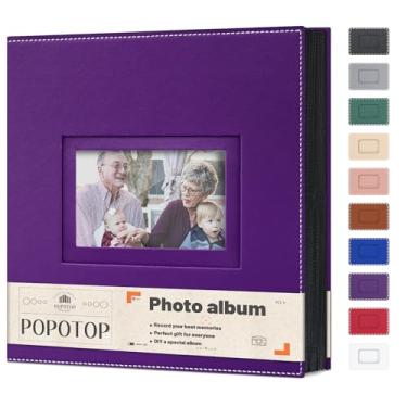 Imagem de popotop Álbum De Fotos 4X6 Com 500 Bolsos E Capa Dura Couro, Livro Grande 50 Páginas Para Família, Viagens, Casamento, Presentes Bebês