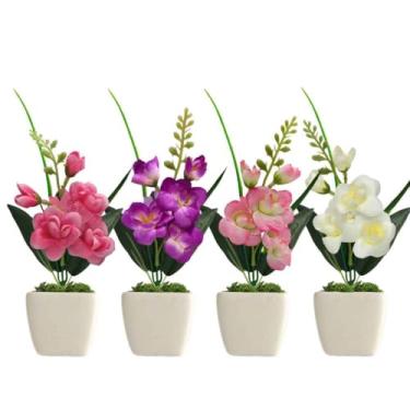 Imagem de Arranjo De Flores Orquídeas Artificiais Kit 4 Decoração(Kit 3)