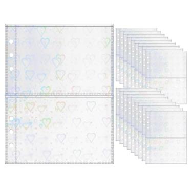 Imagem de 20 capas para cartões fotográficos A5, 20 peças, protetores de lençol fosco, 13 x 9 cm, 2 bolsos, inserções para cartão de foto, páginas de refil de álbum de fotos de PP transparente para fichário de