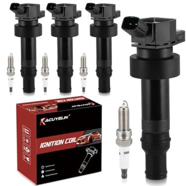 Imagem de KacuYelin Pacote De Bobinas Ignição Uf652 E Velas Irídio Compatíveis Com Hyundai Accent Veloster Kia Rio Soul 1.6L L4 2012-2019, Conjuntos 4