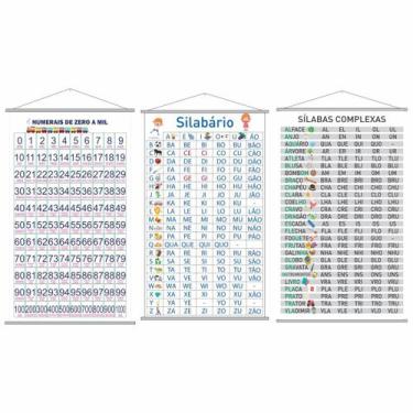 Imagem de Kit Banners Silabário Simples + Complexo + Numerais 120x65cm - PlimSho