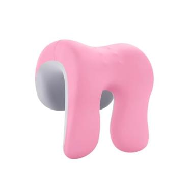 Imagem de OIIBWQ Almofada de Apoio de Pescoço com Memória para Cadeira de Escritório para Adultos, Espuma de Memória Macia Multiuso, Apoio de Braço Confortável, Traves, Rosa Cinza