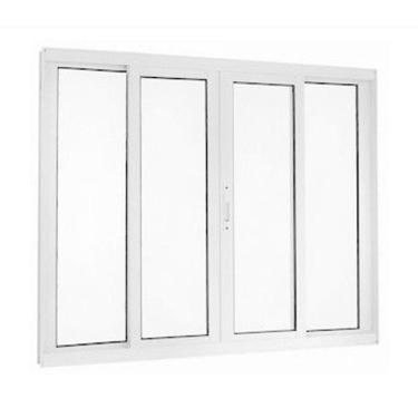 Imagem de Janela 120x150 4 Folhas Vidro -Alumínio Branco - Linha 25 Suprema. 