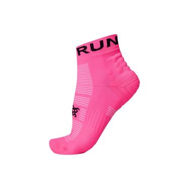 Imagem de Meia Curta para Corrida HUPI Running Pro Run Rosa Neon LT