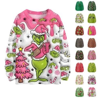 Imagem de Suéter SXMURP The Grinch Ugly Christmas Women Plus Size XXL