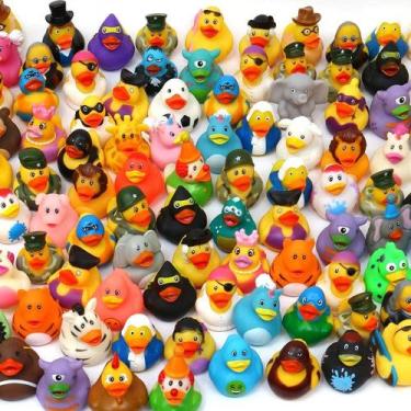 Imagem de Pacote de 50 Rubber Duck XY-WQ para brinquedo de banho Jeep Duck Baby