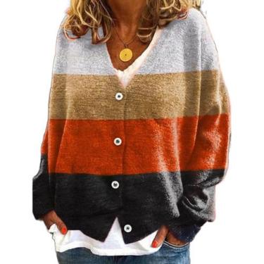 Imagem de Suéter de cardigã LOAIHA Vintage Floral Crop com decote em V feminino