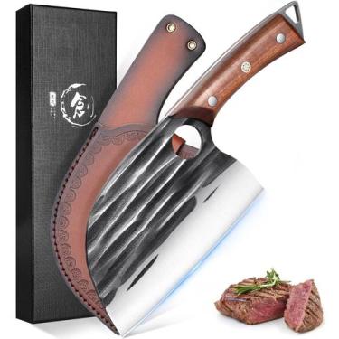 Imagem de Chef Knife ROCOCO Serbian Butcher Cleaver Kitchen, churrasqueira ao ar