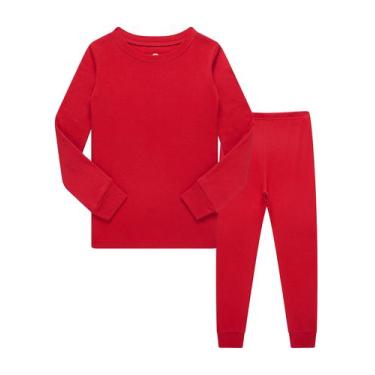 Imagem de Pijama Familiar Feeling Niños 3T Algodón Rojo Manga Larga - Family Fee