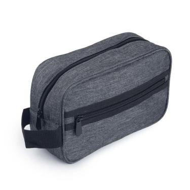 Imagem de Necessaire Grande Em Poliéster Com Alça E Zíper 4l Cinza