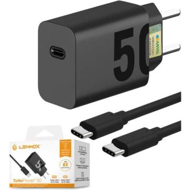 Imagem de Carregador De Celular Turbo 50w Type-c Pd Com Cabo 1 Metro Lehmox - LE