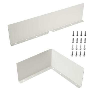 Imagem de Sysarua 2 peças de proteção contra respingos de calha de alumínio, estilo reto e dobrado 2 em 1, protetores de calha de telhado, desviador de calha, escudo do vale da calha, parafusos incluídos