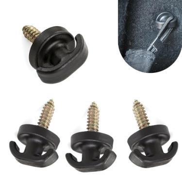 Imagem de CyperFair 4 ganchos de rede de carga para carro, prendedor de armazenamento suspenso para prender e armazenar bagagens, clipe de rede organizador vertical de porta-malas de carro, parafuso de gancho