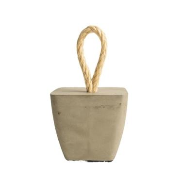 Imagem de Peso de Porta, Peso de Porta Decorativo 1,3kg Concreto com Base em Carpete Anti Risco Alça em Sisal Segurador de Porta, 9 X 10 Cm(Quadrado Concreto Cru,3)