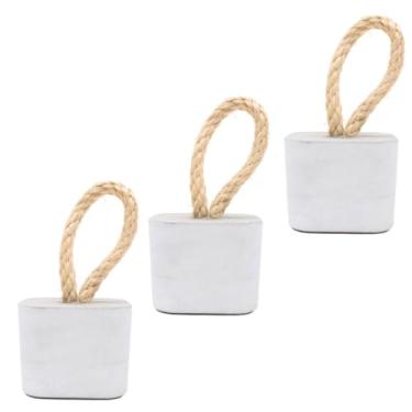 Imagem de Peso de Porta, Peso de Porta Decorativo Concreto Quadrado 1,5kg Aleta Artesanal Alça Base Carpete Anti Risco, 20 X 10 Cm(3 Unidades)