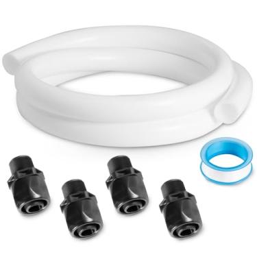 Imagem de XwaYexa 353020 Kit de substituição de mangueira de bomba de reforço de piscina, mangueira de disco rápido de 1,8 m + 4 adaptadores de 3/10.2 cm para bombas de limpeza de impulsionador de pressão
