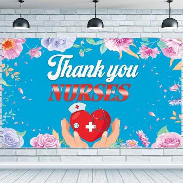 Imagem de Tapeçaria para pendurar na parede Thank You Nurses 180 cm x 110 cm poliéster