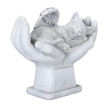 Imagem de Generic Estátua Memorável do Animal de Estimação, Decoração Exterior da Resina do Molde da Mão Estátua Memorial Animal de Estimação para a Família para Exterior (Gato)
