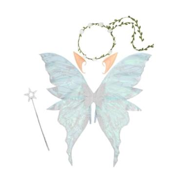 Imagem de UxicRuya Asas de Fada Decorativas Confortáveis ​​e Adoráveis ​​para Festas, Lembrancinhas E Fantasias de Elfo para O Dia, Azul Prateado
