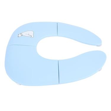 Imagem de Cryfokt Assento Penico Dobrável para Viagem, Leve, Resistente Ao Deslizamento, Ventosa, Treinamento de Vaso Sanitário para Crianças, Assento Penico Dobrável Portátil para Meninos e Meninas, Material PP, Tamanho Desdobrado de 13,8 X 11,4 X 1,2 pol. (Azul)