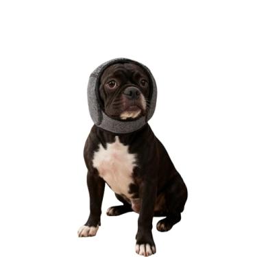 Imagem de Moletom com capuz calmante para orelhas para cães – Resistente à água, alívio da ansiedade para fogos de artifício e tempestades (M, cinza)