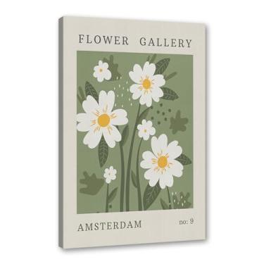 Imagem de Picasso Matisse Flor Bauhaus William Morris Pintura em Tela Arte de Parede Galeria Mercado de Flores Cartazes Impressões Modernas para Decoração de Sala de Estar (SKU1,40.6x60 cm), Emoldurado (Tela