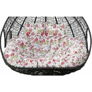 Imagem de Almofada dupla para cadeira suspensa em formato de ovo, almofada de substituição para balanço suspenso em formato de ovo, almofada lavável para cadeira de rede