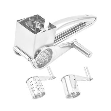 Imagem de Conjunto de Ralador Rotativo Queijo com Manivela Fino Prático Aço Inoxidável BPA Lavável na Máquina Lavar Louças Ultra Perfeito para Duro Frutas Cítricas Gengibre Aromáticos Utensílios Cozinha Boos Re