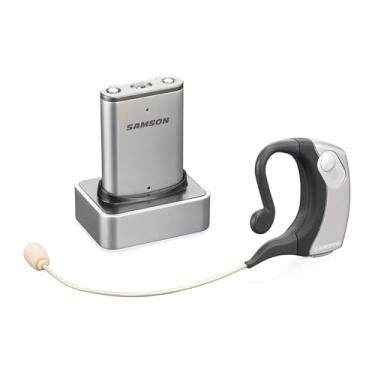 Imagem de Samson Sistema de microfones de ouvido sem fio Airline com microtransmissor de fone de ouvido resistente à água (canal K1)