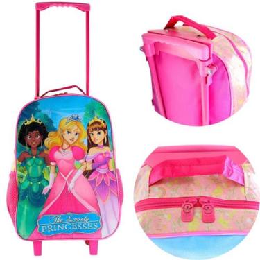 Imagem de Kit Mochila Infantil Escolar com 3 peças Princesas - Rocie