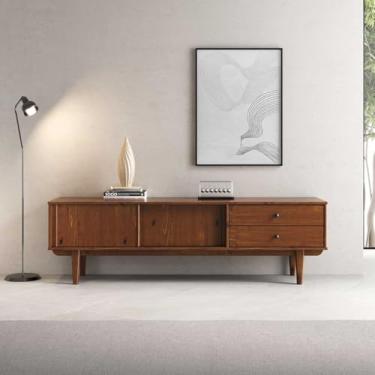 Imagem de IDIMEX Rack Para Sala TV 75 Madeira 2 Gavetas Castanho 175 cm Simona