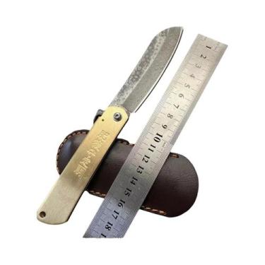 Imagem de Canivete Dobrável De Aço Inoxidável Com Cabo De Latão, Portátil, Chave