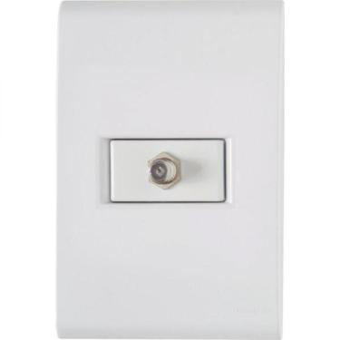 Imagem de Conj 4x2 1 Tomada Tv/sat Coaxial Tramontina Liz Branco