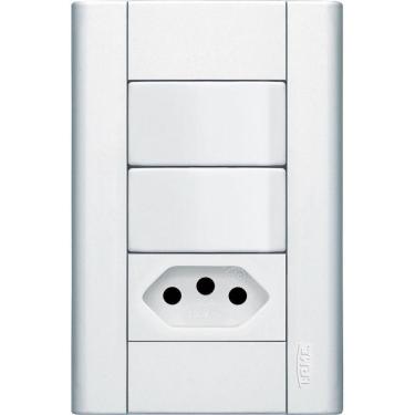 Imagem de Conjunto 2 Interruptores Simples + Tomada 2p+t 10a 250 Volts Modulare 1441 Fame Conj.2simples+to