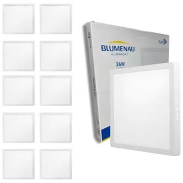 Imagem de 10 painel plafon led 24w sobrepor quadrado 30x30 bivolt 110/220v branc