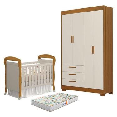 Imagem de Berço Americano Danny com Colchão Gazin e Guarda Roupa 4 Portas Zaki A